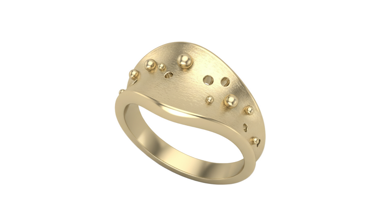 Astral Drift Ring in Yellow Gold - Front Final