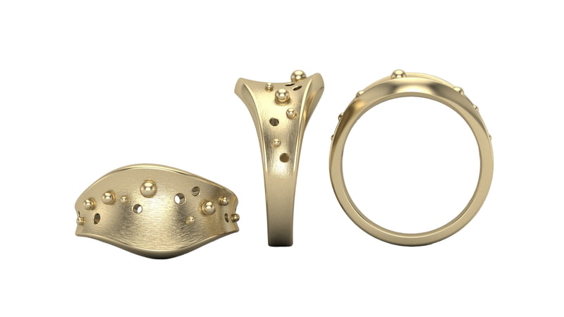 Astral Drift Ring in Yellow Gold - Multi View