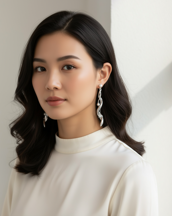 Celestial Flow Earrings in Model