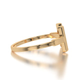Duality Band Bracelet in Yellow Gold - Flat Lay