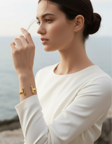 Duality Band Earrings in Model