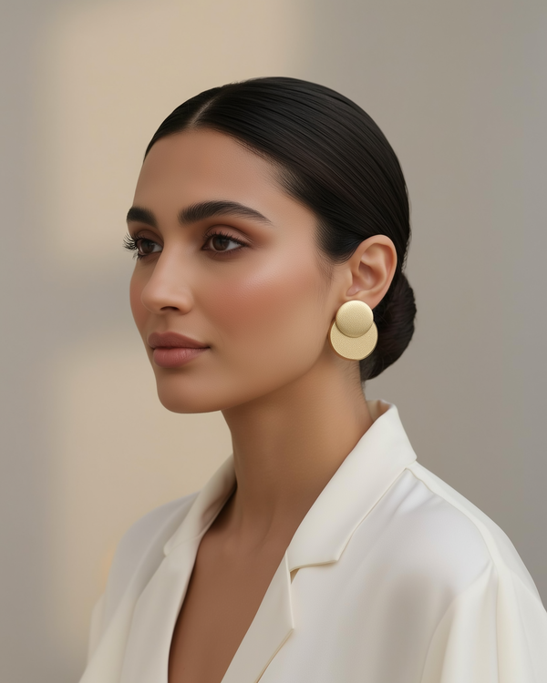 Eclipse Stud  Earrings in Model