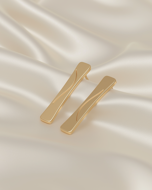 Golden Drift Earrings in Close Up