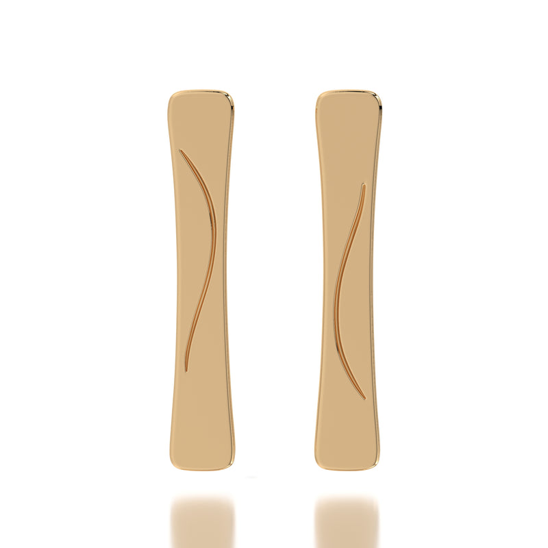 Golden Drift Earrings in Yellow Gold - Front