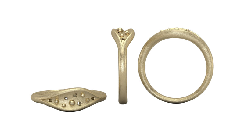 Orion Band Ring in Brushed Yellow Gold - Multi View