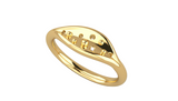Orion Band Ring in Polishe Yellow Gold - Angled