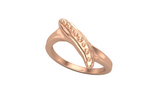 Silver Tide Ring in Rose Gold - Angled