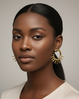Solar Arc Earrings in Model