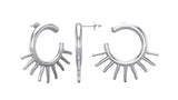 Solar Arc Earrings in White Gold-Multiview
