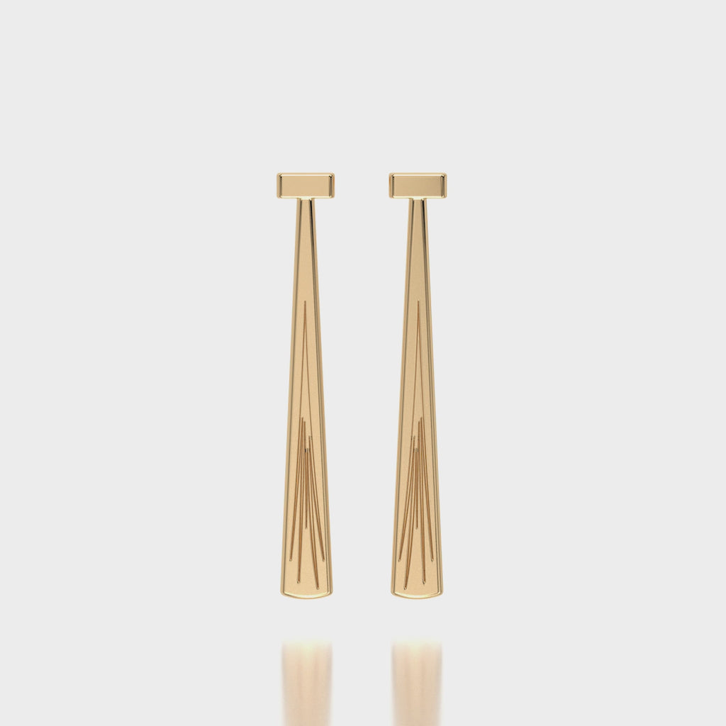 Solar Ray Earrings in Yellow Gold - Product 360 Video
