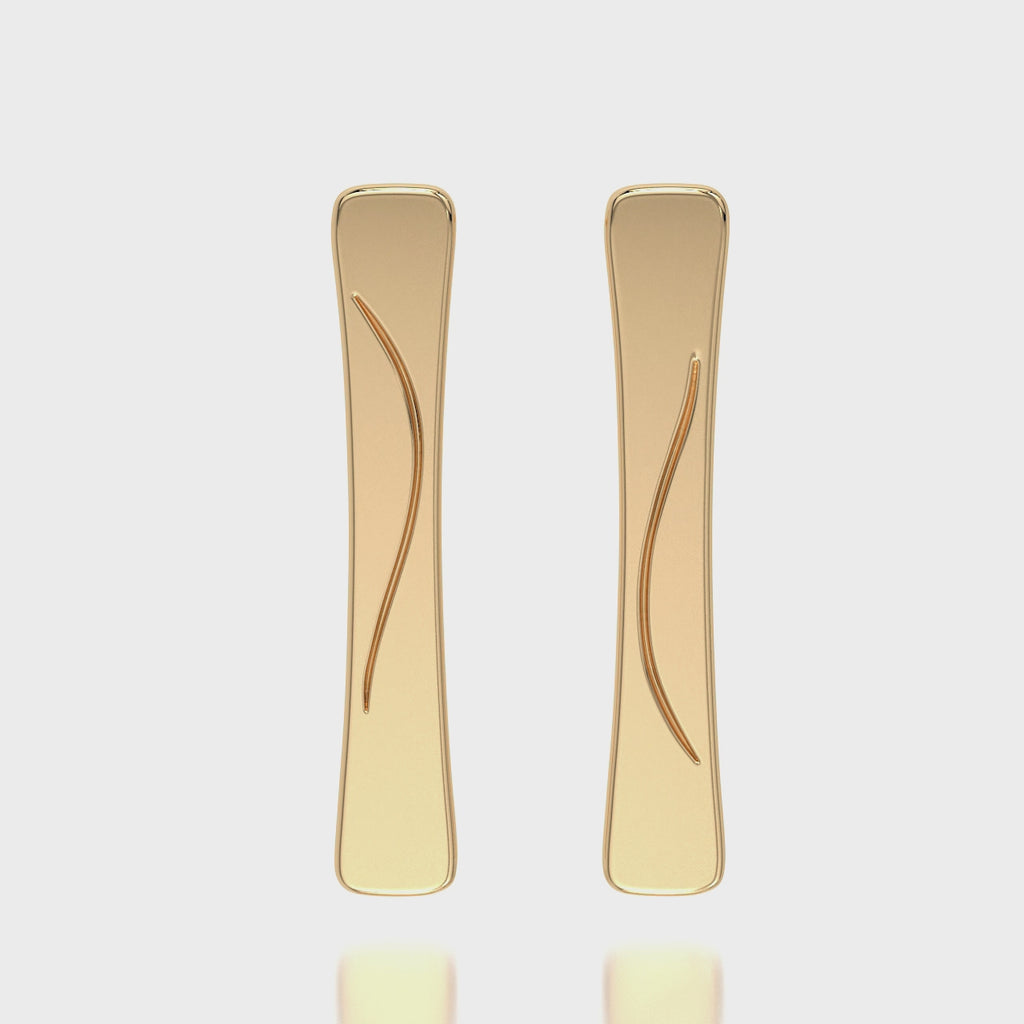 Golden Drift Earrings in Yellow Gold - Product 360 Video